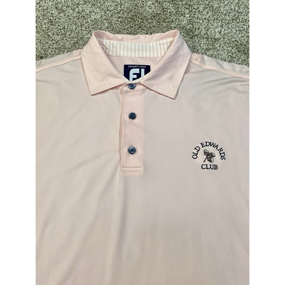 Footjoy ProDry Lisle Performance Golf Polo Shirt Men’s L Pink Old Edwards Club